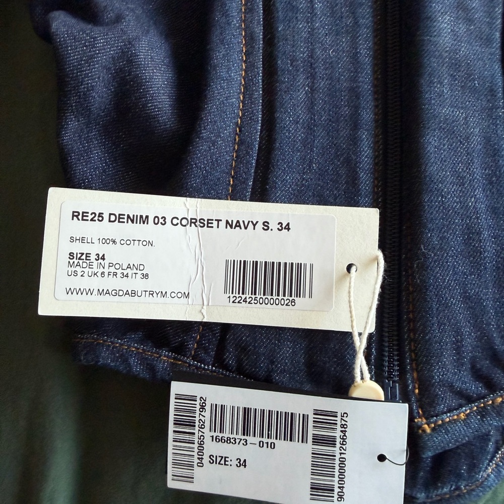 NWT MAGDA BUTRYM Strapless cropped denim bustier top, FR 34 - Picture 6 of 6